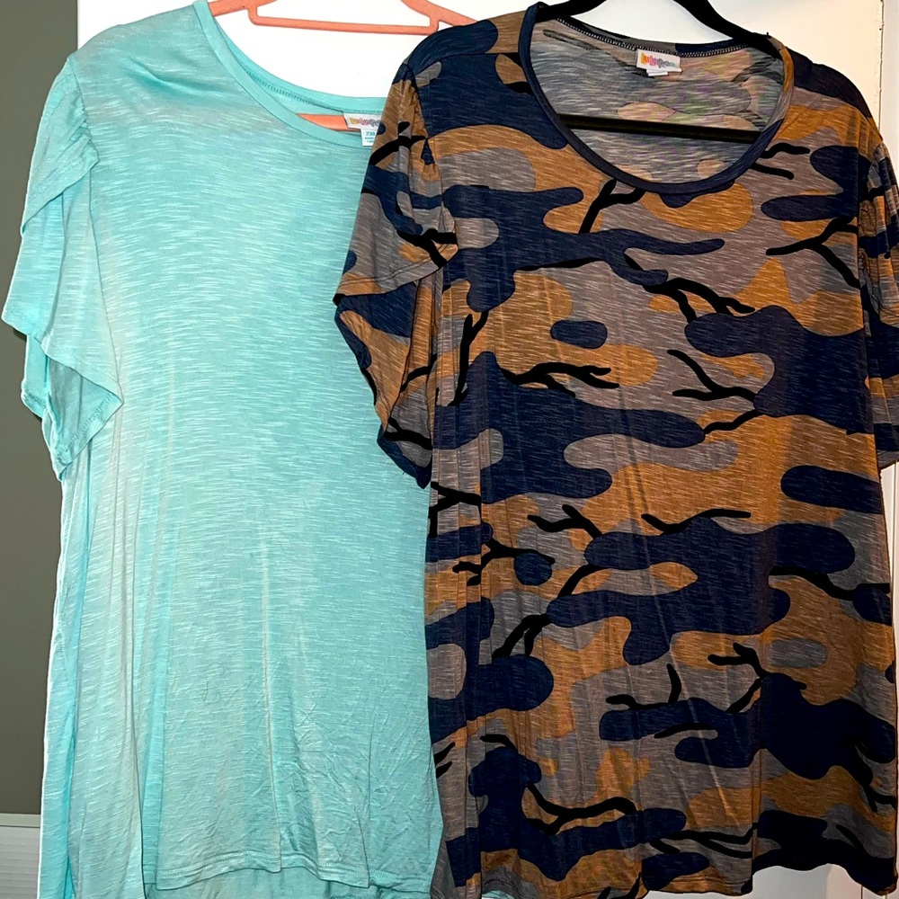 2 LuLaRoe Olive shirts